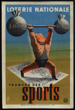 a poster of a man lifting a weight