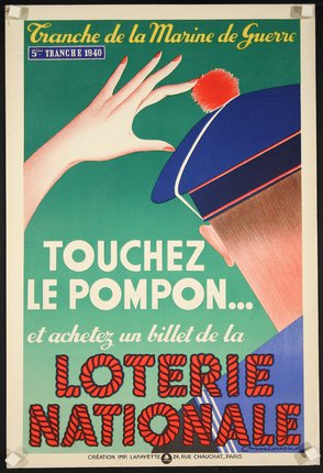 a poster of a person's hand touching a hat