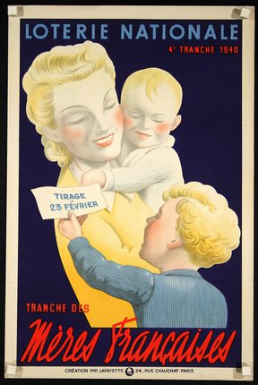 a poster of a woman holding a child