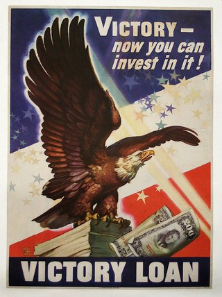 a poster of an eagle and money