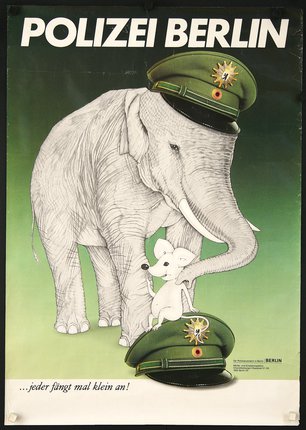 an elephant and a mouse wearing a hat