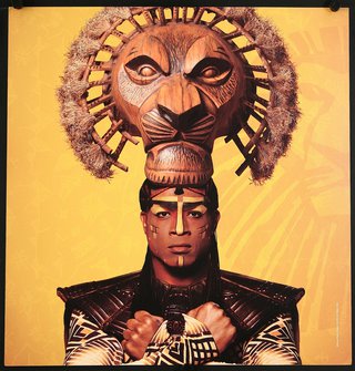a man with a lion head mask
