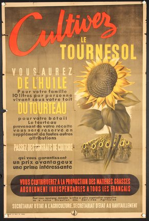 a poster with a sunflower