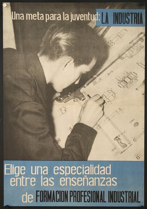 a man working on a blueprint