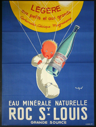 a poster of a baby holding a bottle