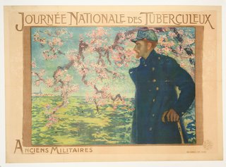 a poster of a man in a blue coat