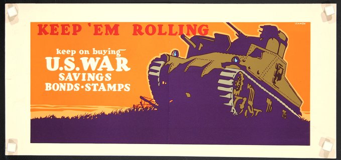 a poster with a tank on it