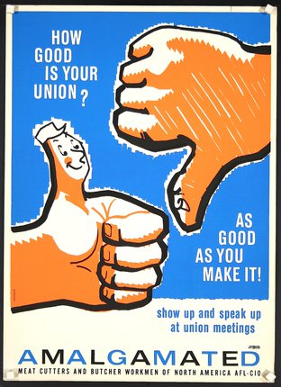 a poster of a thumbs up and thumbs down