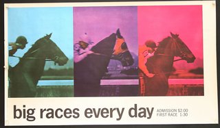 a poster of horses and jockeys
