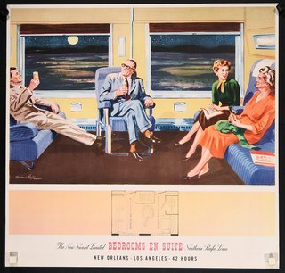 a poster of a couple of people sitting in chairs
