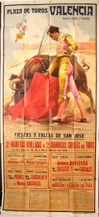 a poster of a bullfighter and a woman