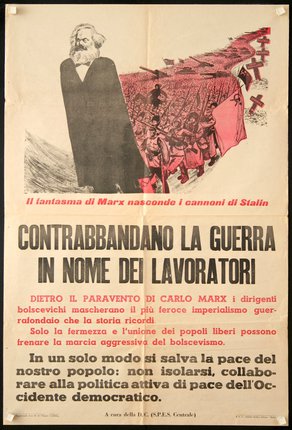 a poster of a man with a black robe and a red cross