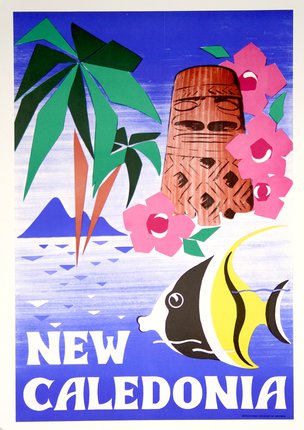a poster of a tropical island