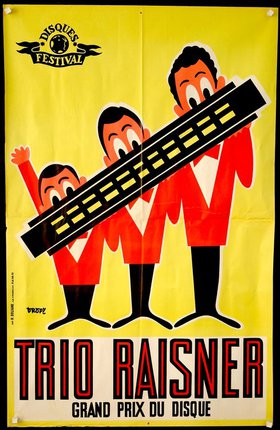 a poster of a band playing a harmonica