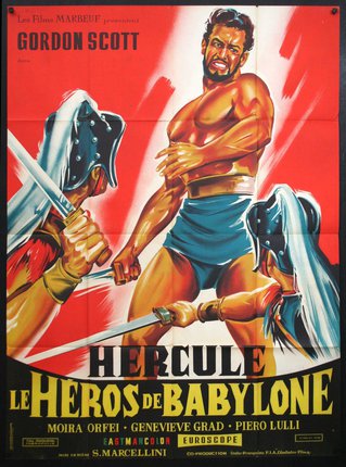 a poster of a man fighting with swords