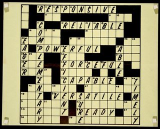 a crossword puzzle with words on it