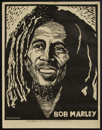 a poster of a man with dreadlocks