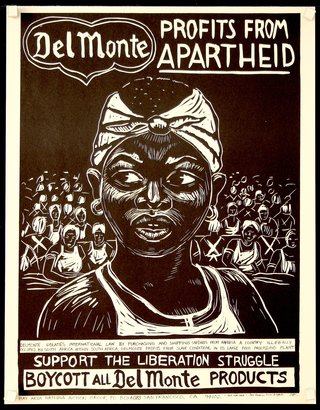 a poster of a woman with a bandana