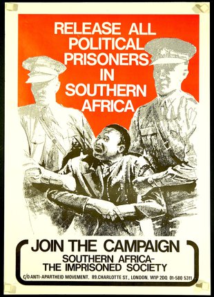 a poster of a political prisoners in southern africa