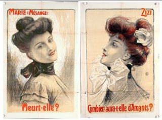 two posters of women with hair in their hair