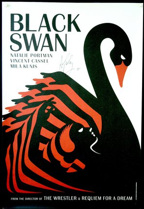 a poster of a swan