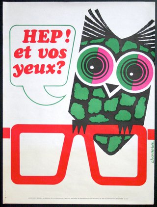 a poster with an owl on it