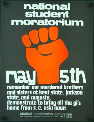 a poster with a fist and text