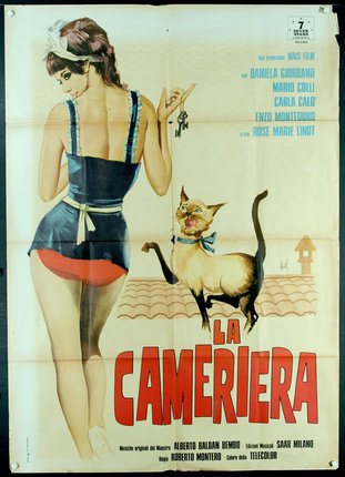 a movie poster of a woman and a cat