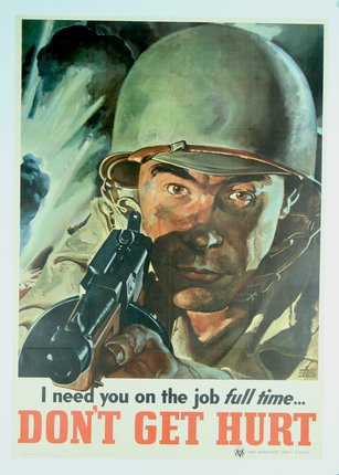 a poster of a soldier holding a gun