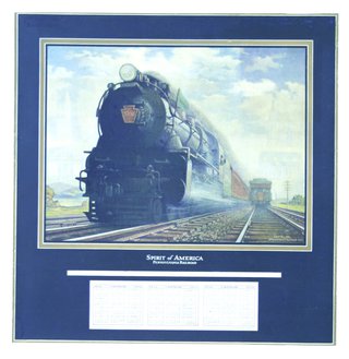 a framed picture of a train