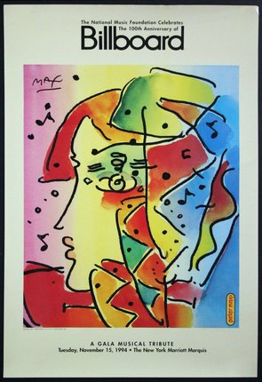 a poster with a colorful face