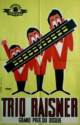 a poster of a band playing a musical instrument