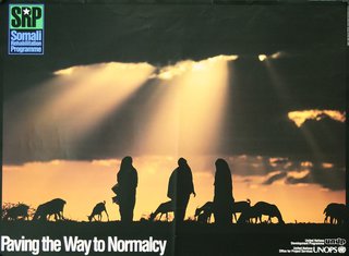 a poster with people and animals