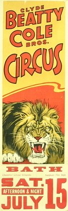 a yellow and red sign with a lion