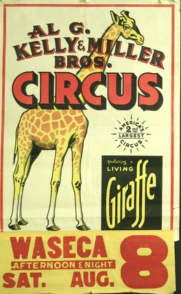 a giraffe circus poster