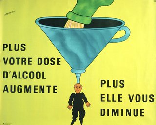 a poster with a person's head and a funnel