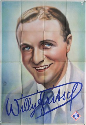 a poster of a man with a signature