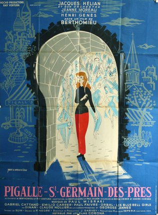 a poster of a woman walking through a tunnel