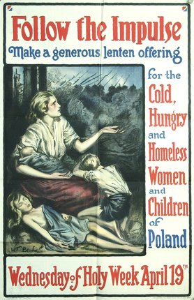 a poster of a woman and two children