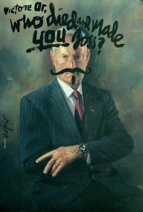 a man in a suit with a mustache