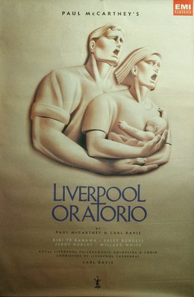 a poster of a man holding a woman and a baby
