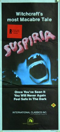 a poster with a person's mouth open