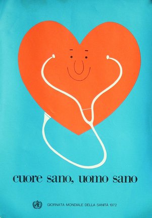 a poster with a stethoscope and a heart