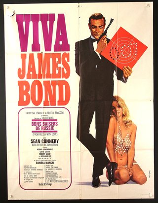 a movie poster of a man holding a gun and a woman in garment