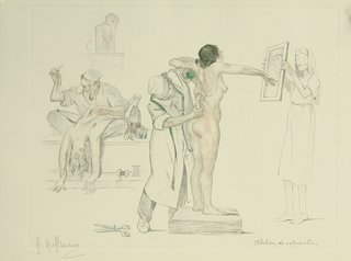 a drawing of a woman and a man