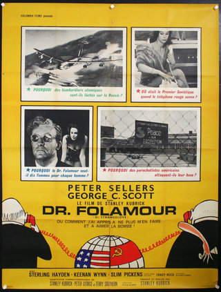 a yellow and black poster with images of people