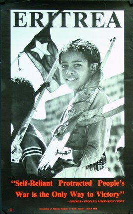 a young boy holding a flag