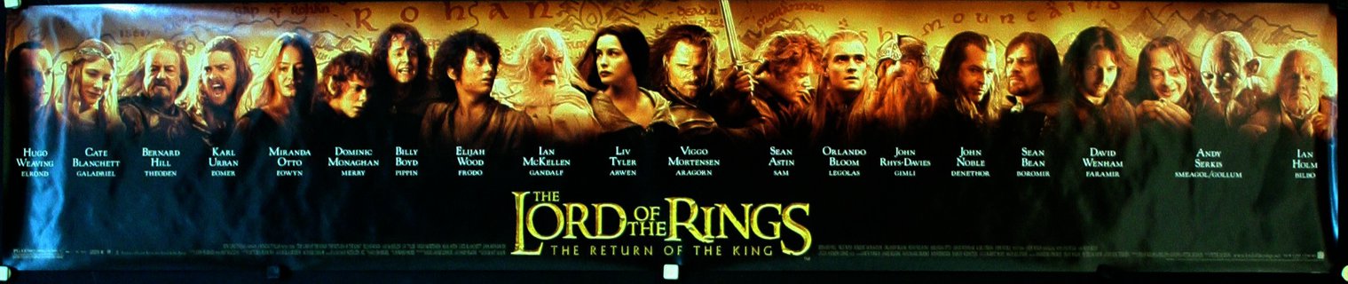 a movie poster with a group of people holding swords