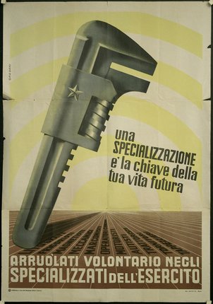 a poster with a wrench