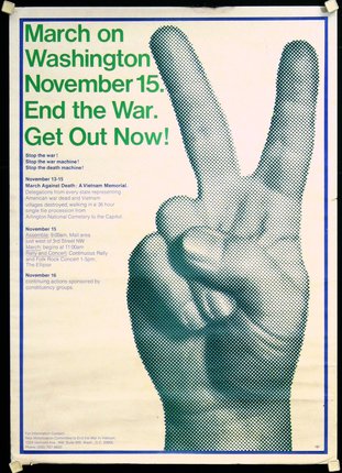 a poster of a hand with peace sign